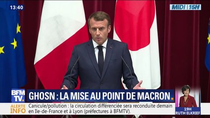 Emmanuel Macron sur l'affaire Ghosn: "Ce n'est pas au Président français de s'immiscer" dans la justice japonaise