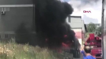 HADIMKÖY'DE FABRİKA YANGINI