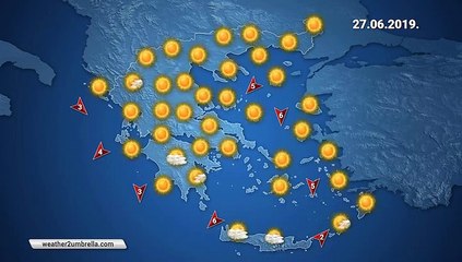 Η πρόγνωση του καιρού για την Πέμπτη 27-6-2019