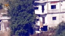 تدمير مدفع رشاش عيار ٢٣ مم لعصابات الأسد في عين الغزال بريف اللاذقية الشمالي بصاروخ مضاد دروع