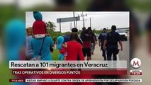 Rescatan a 101 migrantes en Veracruz