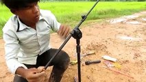 La Technologie Primitive: Simple BRICOLAGE Bird Trap Faire à partir d'un Microphone Qui fonctionnent à 100% Par le Garçon Intelligent