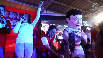 Ai Ai Delas Alas, mascot represent Bong Go in Cainta rally