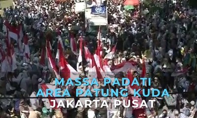 Suasana Area Patung Kuda Jakarta Pusat Jelang Putusan MK