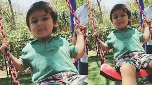 Taimur Ali Khan enjoys swing in London without mommy Kareena Kapoor Khan | FilmiBeat