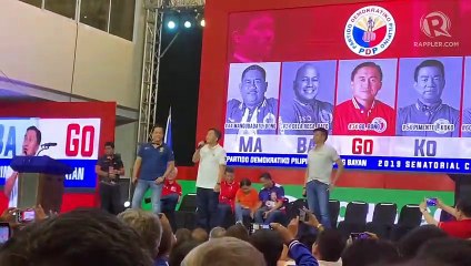 Bong Go sings with Phillip Salvador and Robin Padilla