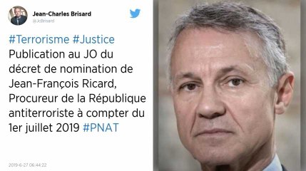 Jean-François Ricard officiellement nommé à la tête du parquet national antiterroriste