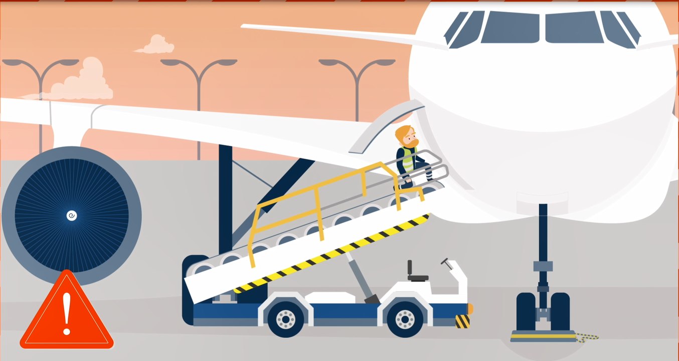Lay the ground for a safe flight - Use a stepladder to open or close cargo doors