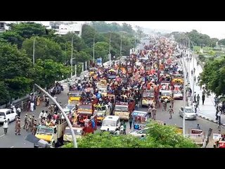 Ganesha idols line up to get immersed in Marina