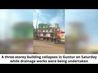 Building collapses flat to the ground within seconds in Andhra Pradesh's Guntur