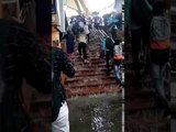 Thane railway station waterlogged as heavy rains batter Mumbai