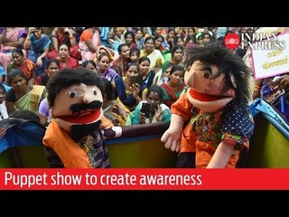 Puppet show by EC to create awareness about election polling