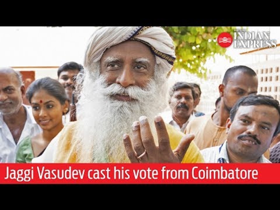India Elections 2019: Jaggi Vasudev cast his vo...