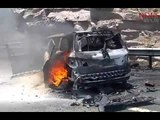Mercedes Benz car go up in flames in Hyderabad due to overheating