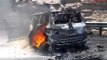 Mercedes Benz car go up in flames in Hyderabad due to overheating