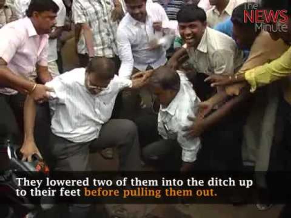 Video: Angry Koppla locals lower officials into...