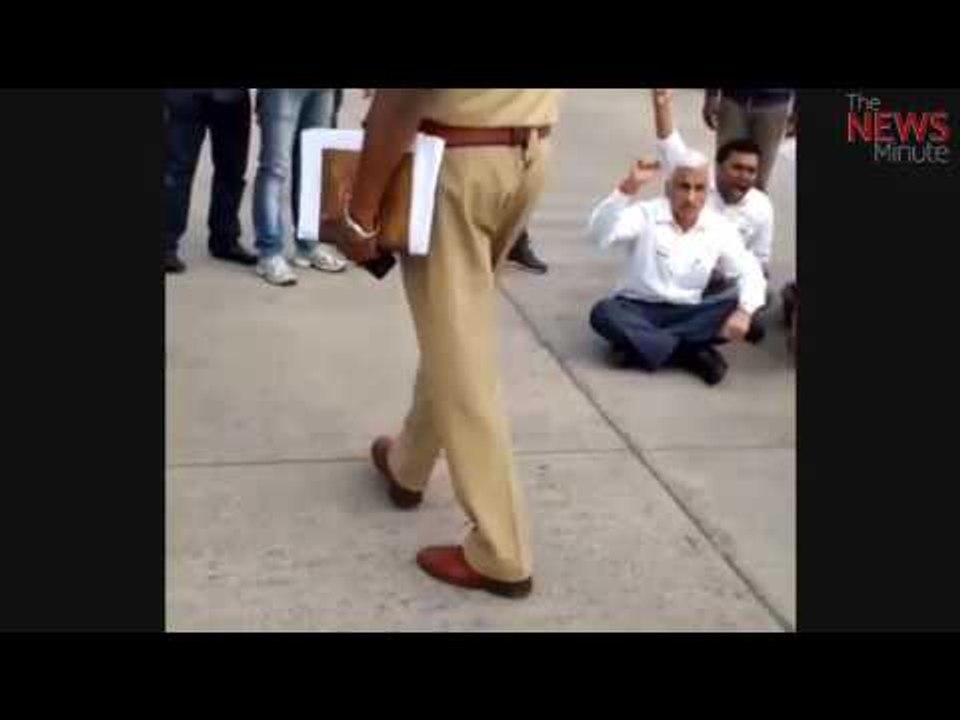 Jagan Reddy sits on dramatic dharna at Vizag airport, denied entry for RK Beach protest
