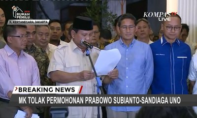 [FULL] Pernyataan Prabowo-Sandiaga Setelah MK Tolak Permohonannya