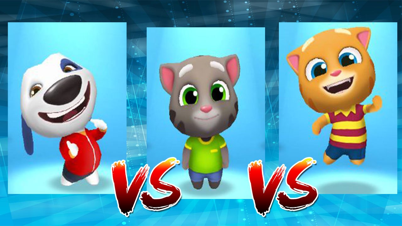 My Talking Hank vs My Talking Ginger vs My Talking Tom — Talking Tom Gold Run — Cute Puppy and Cats