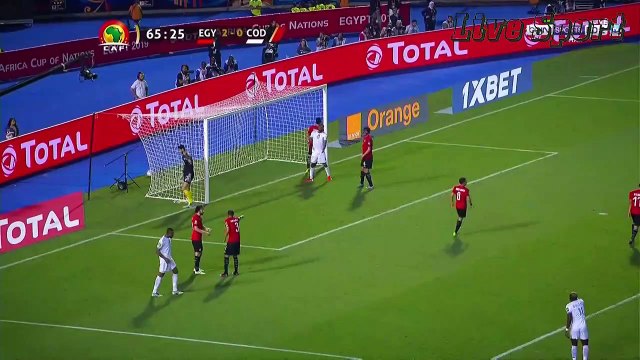 مباراه منتخب مصر و جمهورية الكونجو كاس الامم الافريقيه الشوط الثاني 26__6_2019