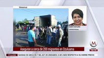 Rescatan a 140 migrantes encerrados en un tráiler en Veracruz