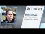 Nos quieren matar por buscar a nuestros hijos: Icela Valdez, mujer que se arrodilló frente a AMLO