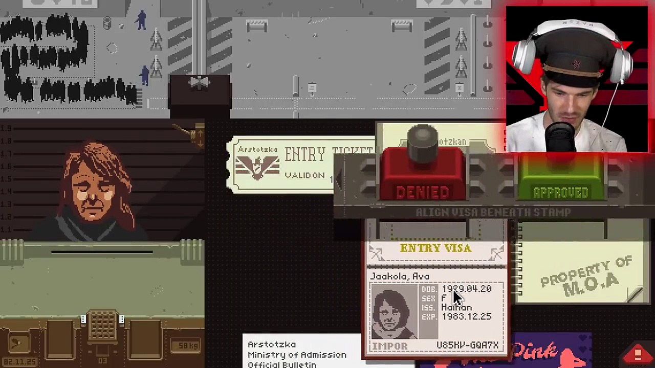 PewDiePie plays Papers, Please, illustrating the immigration system's  cruelties.