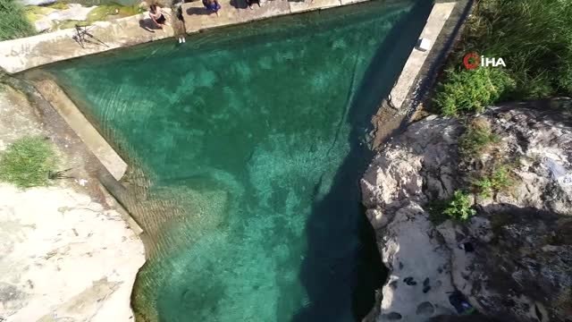 Burası Ege'de bir kanyon değil Diyarbakır...Saklı cennet 'Aynkebir' havadan görüntülendi
