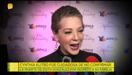 Cynthia Klitbo recrimina que 'algunos' quisieran protagonizar en el velorio de Edith González.