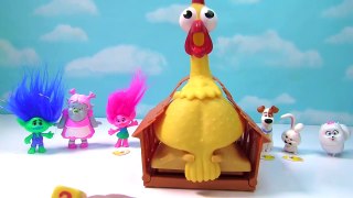 SQUAWK Chicken Egg Game with Trolls Poppy Secret Life of Pets Snowball