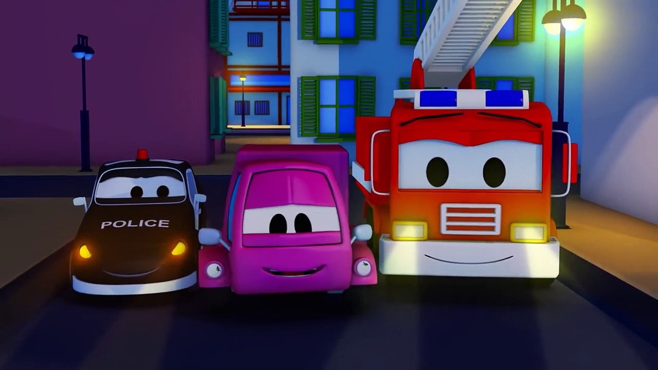 The Car Patrol: fire truck and police car and the the Black-out in Car City | Trucks cartoon
