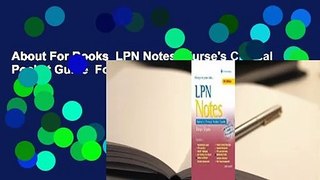 About For Books  LPN Notes: Nurse's Clinical Pocket Guide  For Kindle