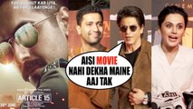 Bollywood Celebs Reaction Of Movie Article 15 | Shahrukh Khan , Taapsee Pannu , Suni Shetty