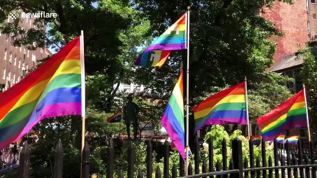 Residents in New York City commemorate 50th anniversary of Stonewall riots