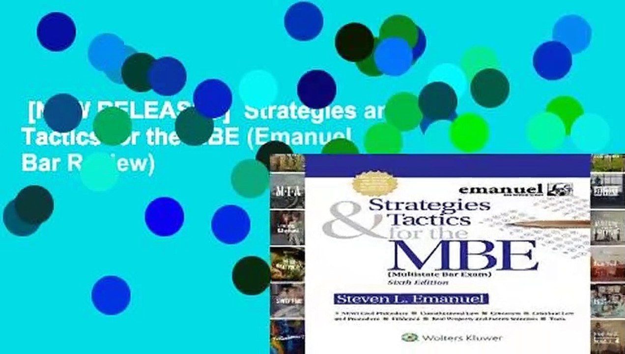 [NEW RELEASES]  Strategies and Tactics for the MBE (Emanuel Bar Review)