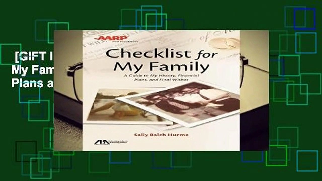 [GIFT IDEAS] Aba/AARP Checklist for My Family: A Guide to My History, Financial Plans and Final