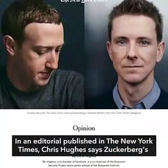 Break up Facebook, says company's co-founder