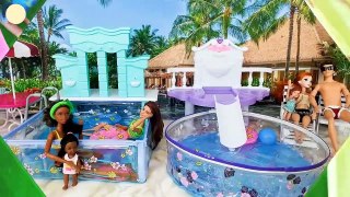 Barbie Doll Water Park Water Slide Pool Party Fun Time Taman air boneka Barbie Parc aquatique | Karla D.