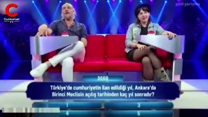 Müge Anlı'nın sunduğu yarışmada 'Cumhuriyet' sorusu
