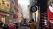 Firefighters on the scene as they attempt to extinguish flat fire in Madrid