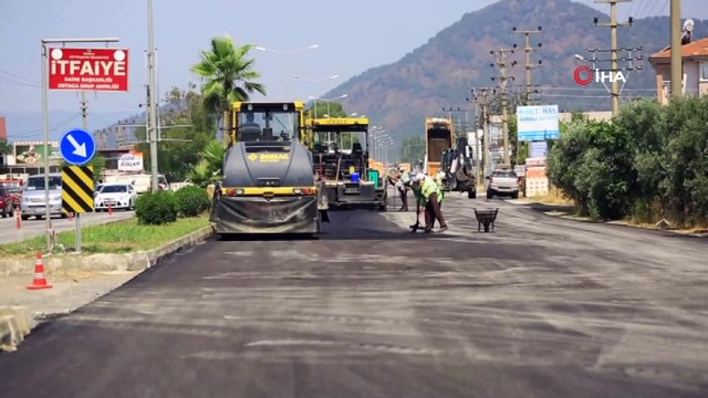 Ortaca - Dalyan yolu 2. etap çalışması havadan görüntülendi