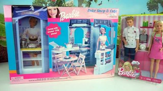 Barbie & Ken Bakery Cafe Routine with Frozen Toddler Elsa, Little Mermaid Ariel, Jojo Siwa Doll
