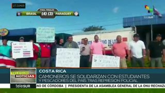 Costa Rica: camioneros se unen a protestas de estudiantes y pescadores