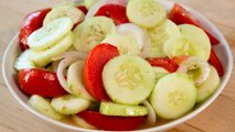 How to Make Marinated Tomato and Cucumber Salad