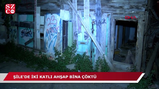 Şile'de 2 katlı metruk ahşap bina çöktü