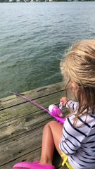 Kiddo Freaks Out Over Her First Fish