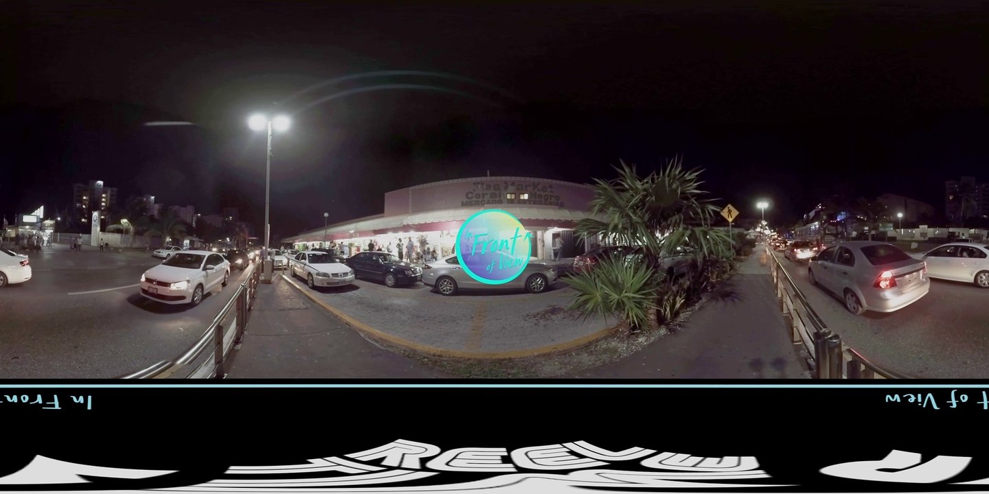 In Front of View - Coral Negro Market in Cancun Mexico in 360° VR
