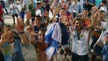 Argentinos celebran victoria de la Albiceleste sobre Venezuela