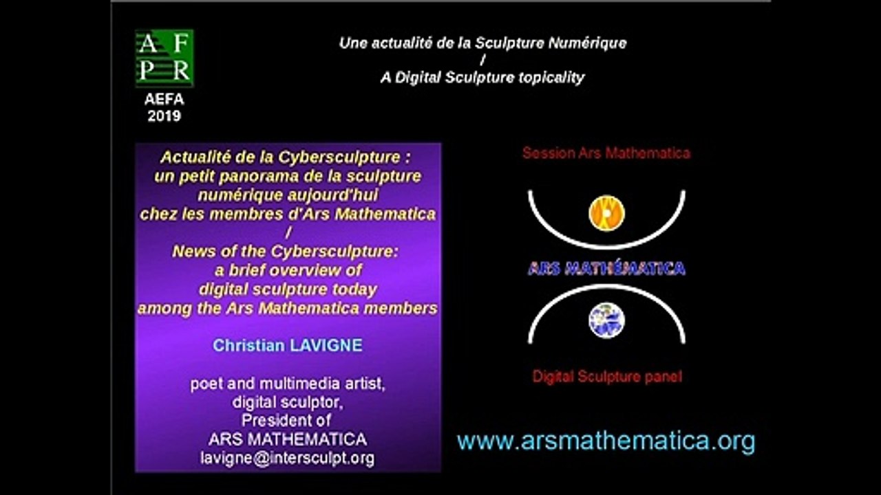 AEFA 2019, session Ars Mathematica,  ChristianLAVIGNE