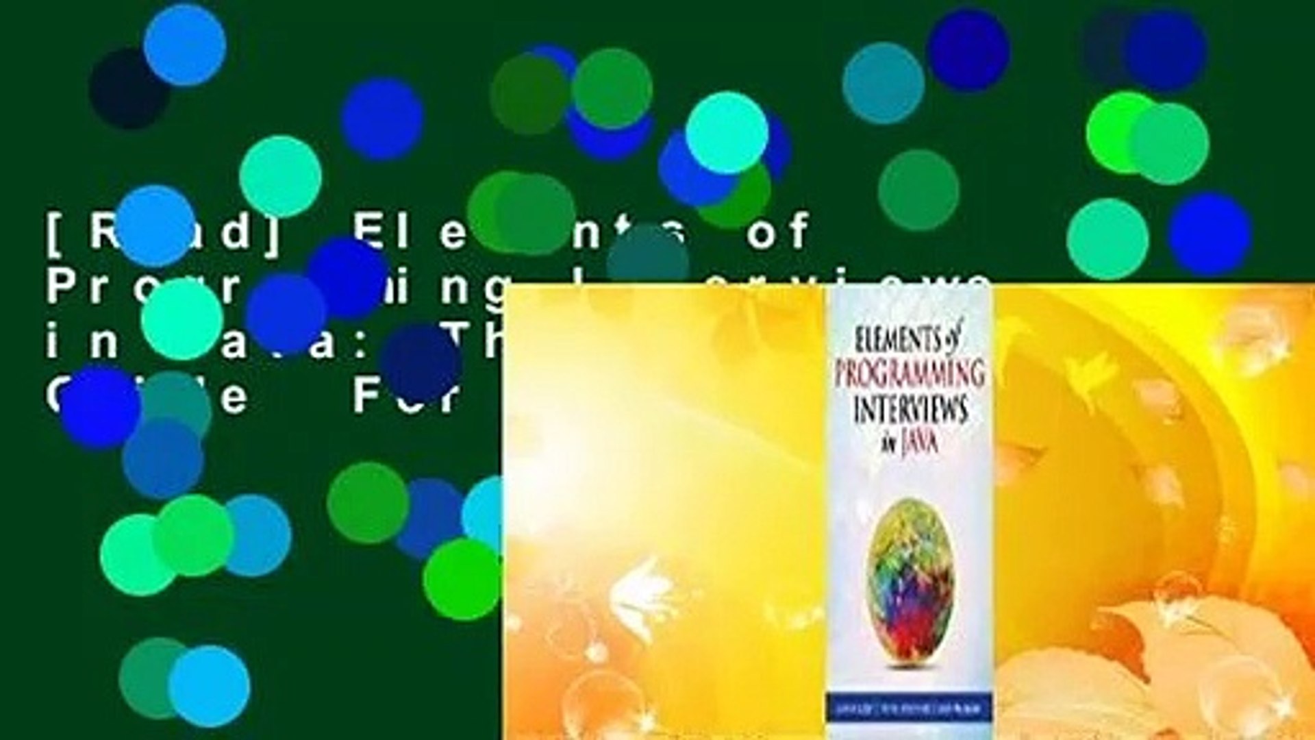 [Read] Elements of Programming Interviews in Java: The Insiders' Guide  For Online